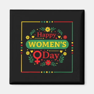International Womens Day March 8 Rose Feminist Magnet