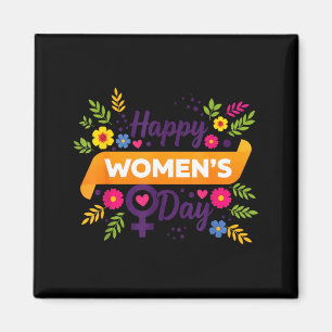 International women's day march 8 rose feminist magnet