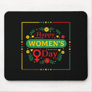 International Womens Day March 8 Rose Feminist Mouse Pad