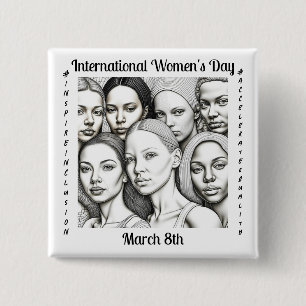 International Women's Day March 8th 15 Cm Square Badge