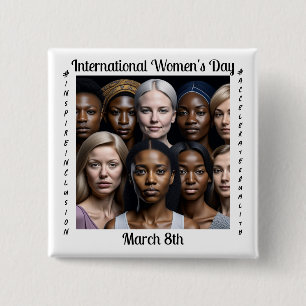 International Women's Day March 8th 15 Cm Square Badge