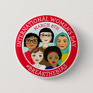 International Women's Day March 8th 6 Cm Round Badge