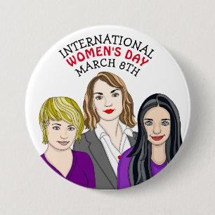 International Women's Day - March 8th 7.5 Cm Round Badge