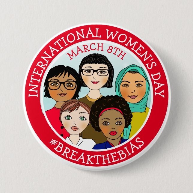 International Women's Day March 8th   7.5 Cm Round Badge (Front)