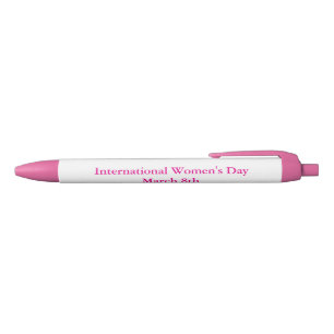International Women's Day March 8th Black Ink Pen