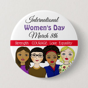 International Women's Day March 8th Button