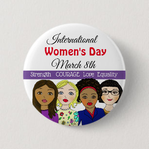 International Women's Day March 8th Button