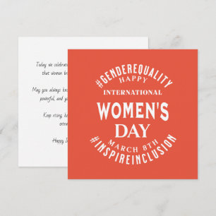 International Women's Day March 8th Equality Card