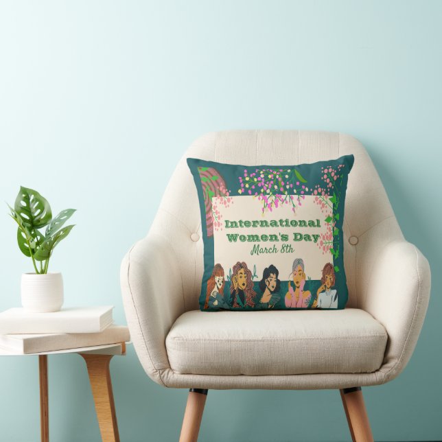  International Women's Day March 8th Floral Cushion (Chair)