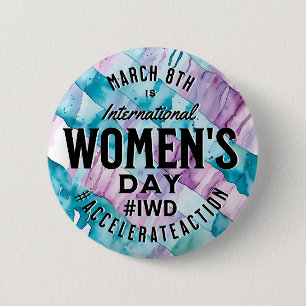 International Women's Day March 8th IWD 6 Cm Round Badge