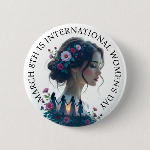 International Women's Day March 8th IWD 6 Cm Round Badge
