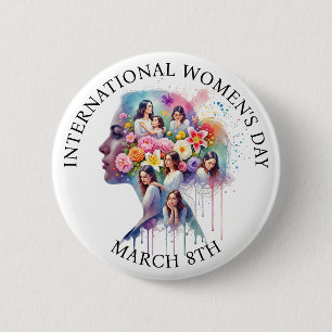 International Women's Day March 8th IWD 6 Cm Round Badge