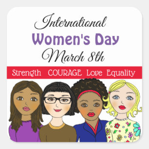 International Women's Day March 8th Square Sticker