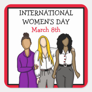 International Women's Day March 8th    Square Sticker