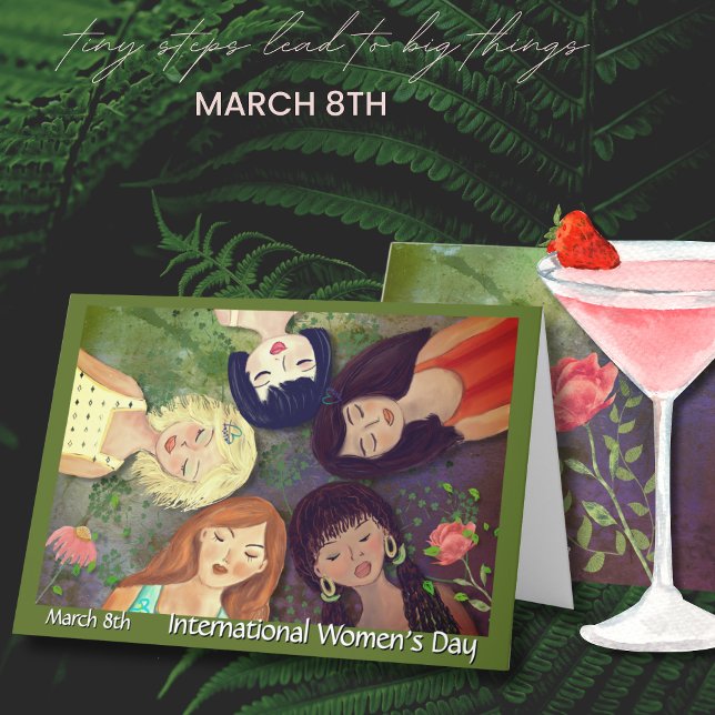 International Women's Day multi ethnic portrait  Holiday Card (International Women's Day multi ethnic portrait Holiday Card)