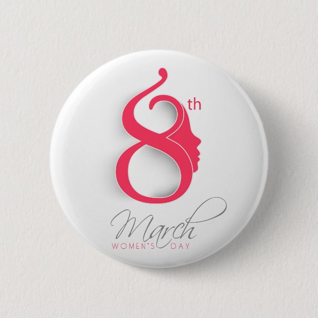 International Women's Day Pink Logo - All Options 6 Cm Round Badge (Front)