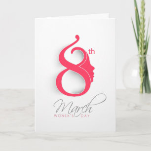 International Women's Day Pink Logo Card