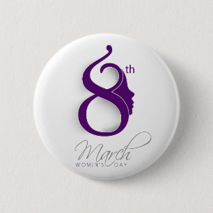 International Women's Day Purple Logo-All Options 6 Cm Round Badge