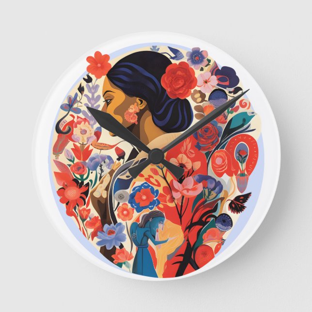 International Women's Day Round Clock (Front)