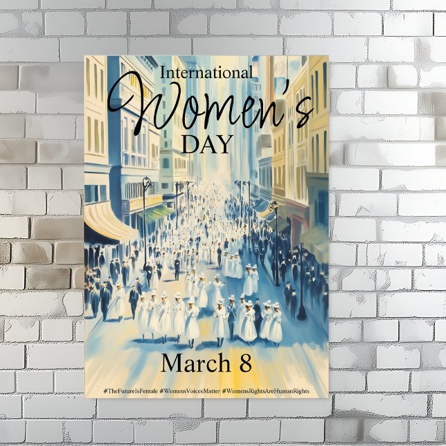 International Women's Day Suffergette  Poster (International Women's Day Vintage Suffergette Poster. March 8.)