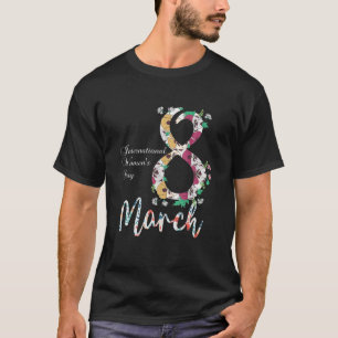 International Women's Day Tee Pansy Flower March 8