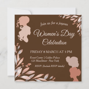 International Women's Day Watercolor Foliage Invitation