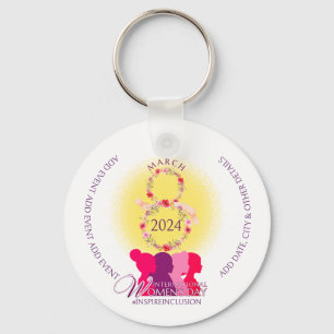 International Women's Inspire Inclusion QR Code Key Ring