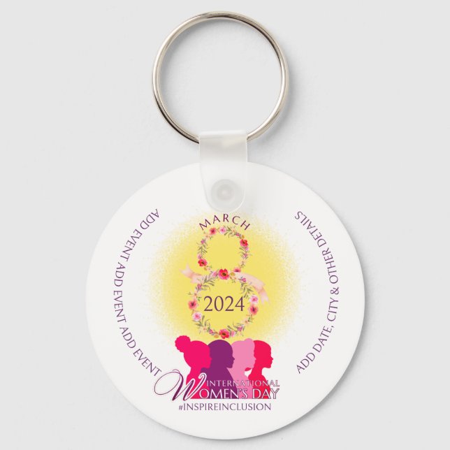 International Women's Inspire Inclusion QR Code Key Ring (Front)