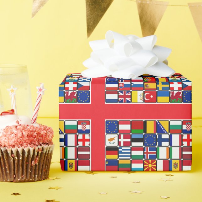 International World Flags Wrapping Paper (Birthday Party)
