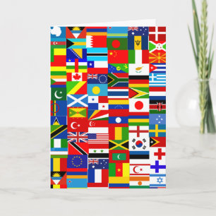 International World Wide Flag Collage Card