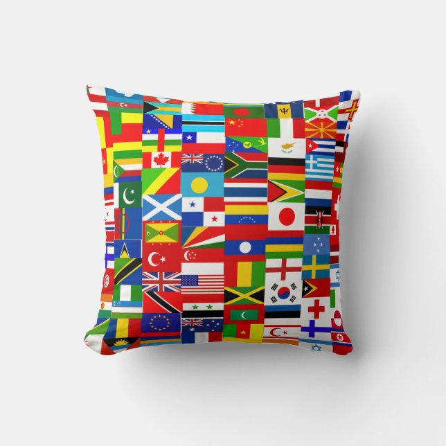 International World Wide Flag Collage Cushion (Front)