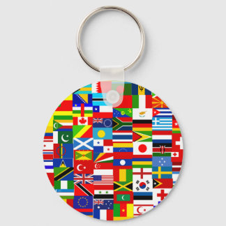 International World Wide Flag Collage Key Ring