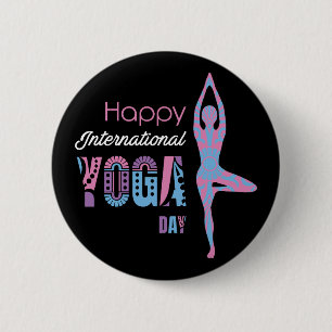 International Yoga Day 6 Cm Round Badge
