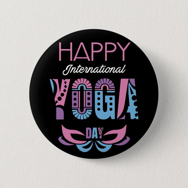 International Yoga Day 6 Cm Round Badge (Front)