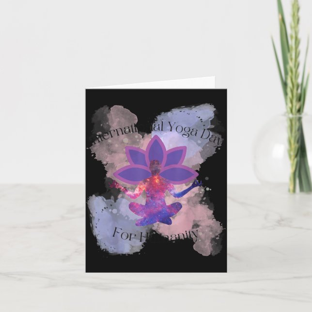 International Yoga Day For Humanity  Card (Front)