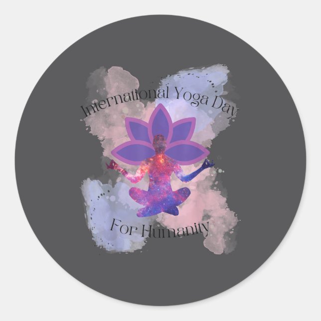 International Yoga Day For Humanity  Classic Round Sticker (Front)