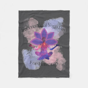 International Yoga Day For Humanity  Fleece Blanket