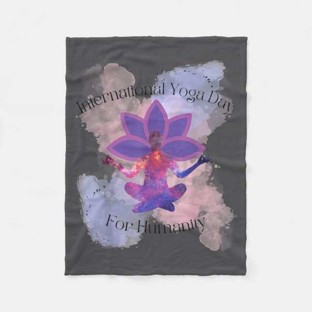 International Yoga Day For Humanity  Fleece Blanket (Front)