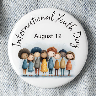 International Youth Day Pinback 6 Cm Round Badge