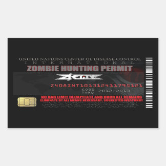 International Zombie Hunting Permit Sticker