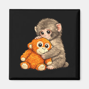 Internet meme punch monkey with teddy bear cuddlin magnet