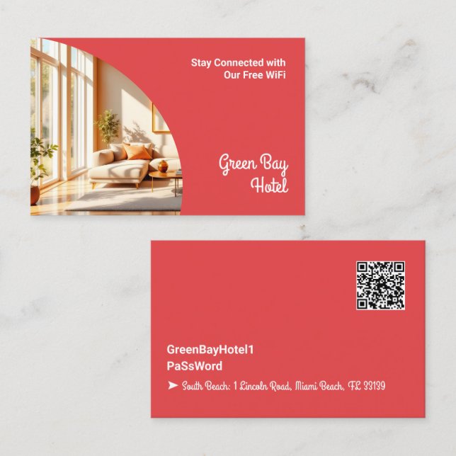 Internet Wifi Password Guest Business Card (Front/Back)