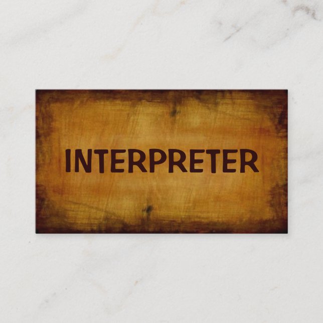 Interpreter Antique Business Card (Front)