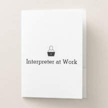 Interpreter at Work 3 Ring Binder Pocket Folder