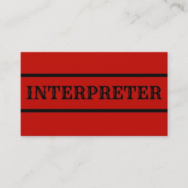 Interpreter Business Card (Front)