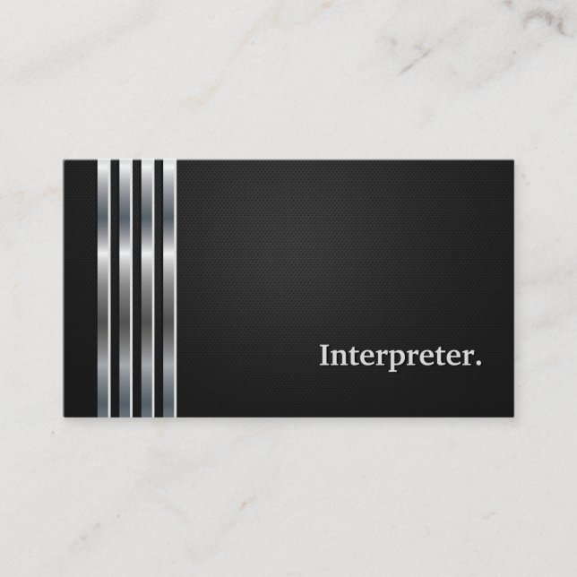 Interpreter Professional Black Silver Business Card (Front)
