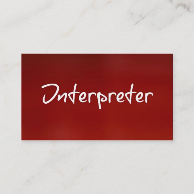 Interpreter Red Business Card (Front)