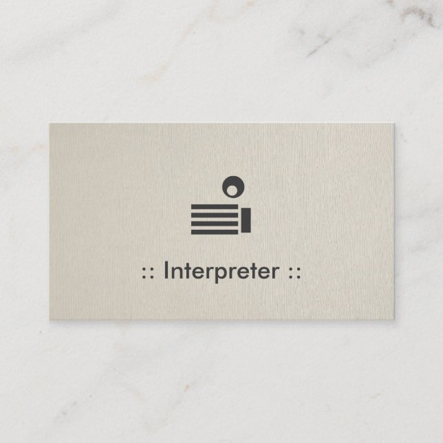 Interpreter Simple Elegant Professional Business Card (Front)