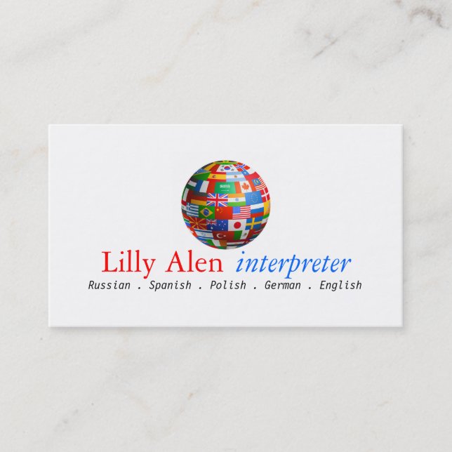 Interpreter Translator Business Card (Front)