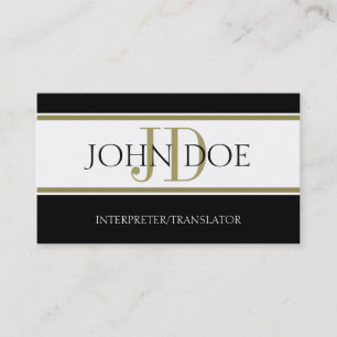 Interpreter/Translator Gold Stripe W/W Business Card